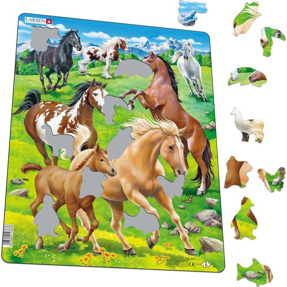 Larsen Puzzles Horses Kids Jigsaw Puzzle - 65pc