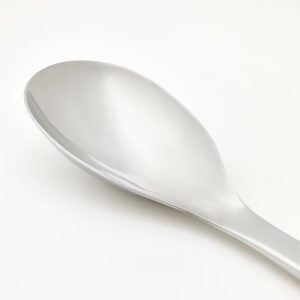 Stainless Steel Solid Spoon Silver - Cooking Utensil, Dishwasher-Safe, 12.99" Length, 7.4" Handle