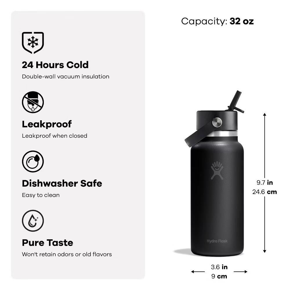 Hydro Flask Wide Mouth Flex Straw Bottle - Image 16