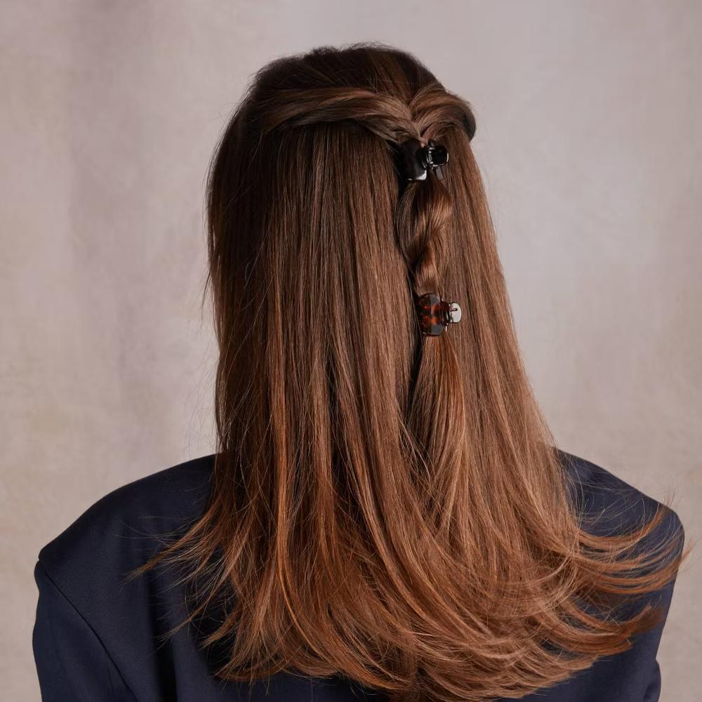 Recycled Plastic Mini Puffy Claw Clips - 6pc - Black & Tortoise: Hair Styling, All Hair Types - Image 5