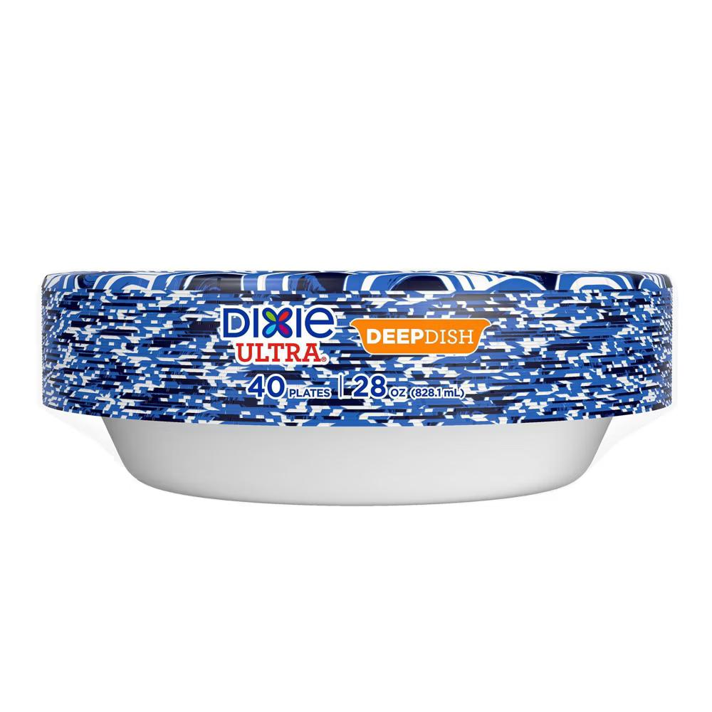 Ultra Deep Dish Disposable Paper Plates 9"- 28oz/40ct: Abstract Pattern - Image 6