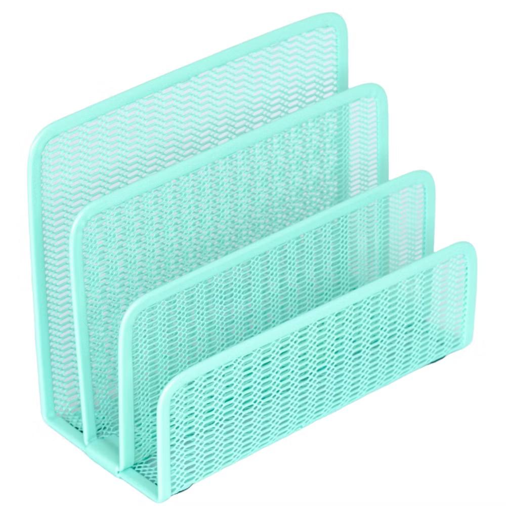 Blu Monaco 3 Tier Metal Mesh Letter Sorter - Available in Aqua, Black, Gold, Pink, Rose Gold, and White - Image 7