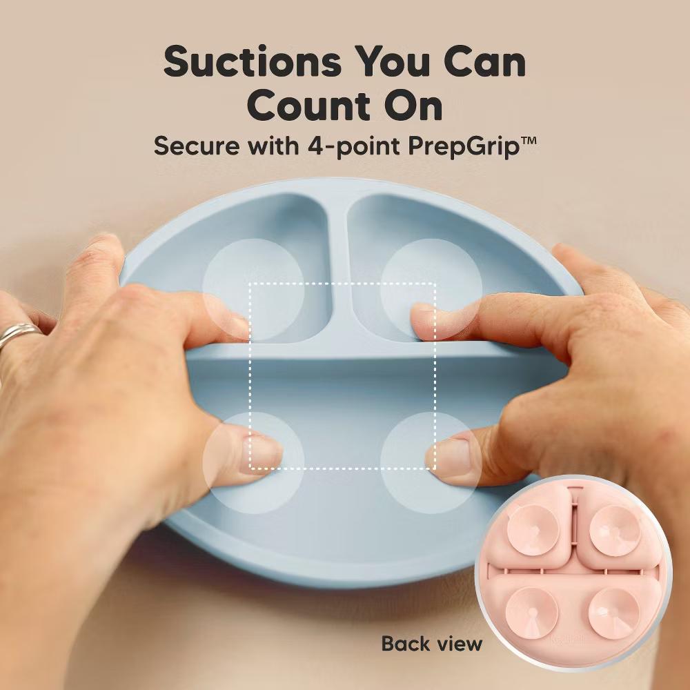 3-Pack Prep Suction Plates with Lids, 100% Silicone Baby Plates with Lid, BPA-Free Kids Divided Toddler Plates - Image 20