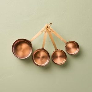4pc Stainless Steel Measuring Cup Copper - with Magnolia