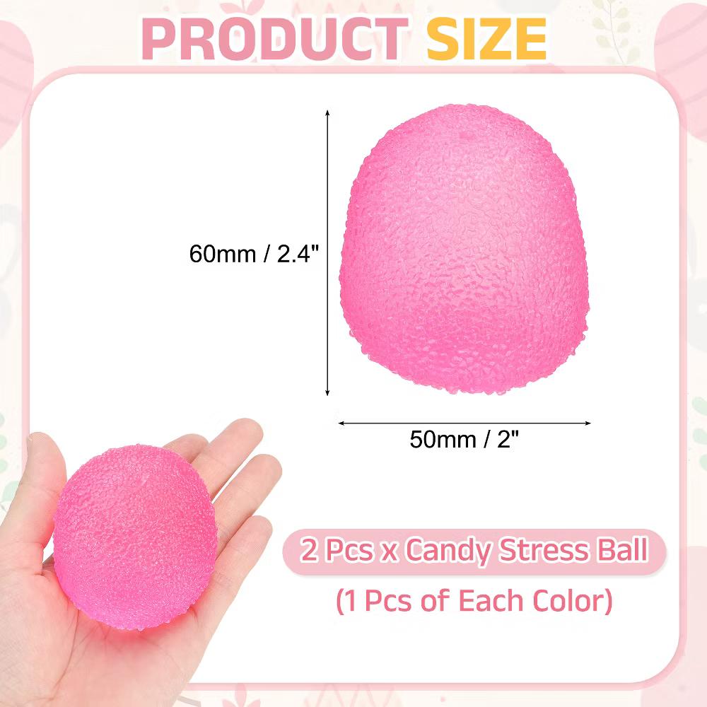 Soft Elastic Durable Stress Release Sensory Candy Squeeze Toy 2 Inch 2 Pcs Blue/Pink - Image 4