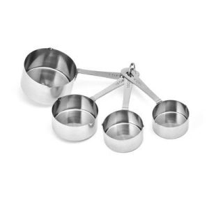 Amco Stainless Steel Measuring Cups (Set of 4), Baking Essentials with Dual Spouts for Left & Right-Handed Use, 1 Cup, 1/2 Cup, 1/3 Cup, 1/4 Cup