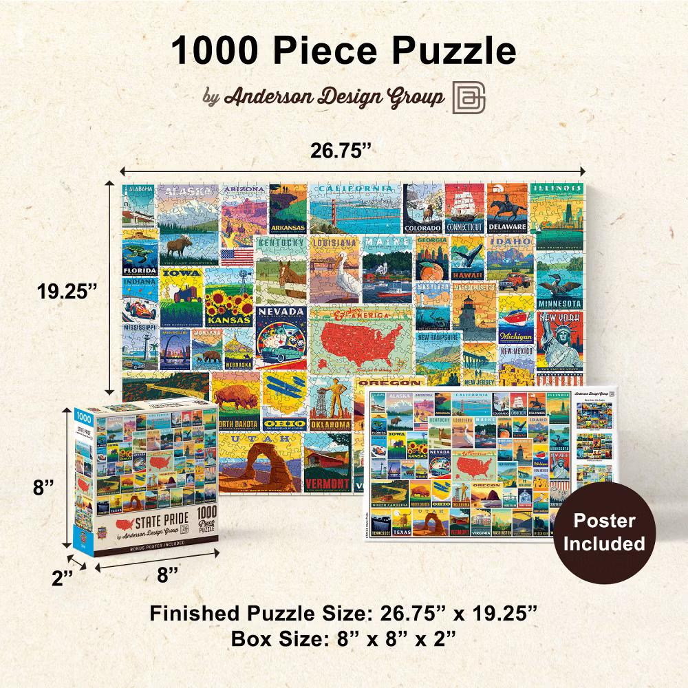 1000 Piece Jigsaw Puzzle - State Pride - 19.25"x26.75" - Image 7