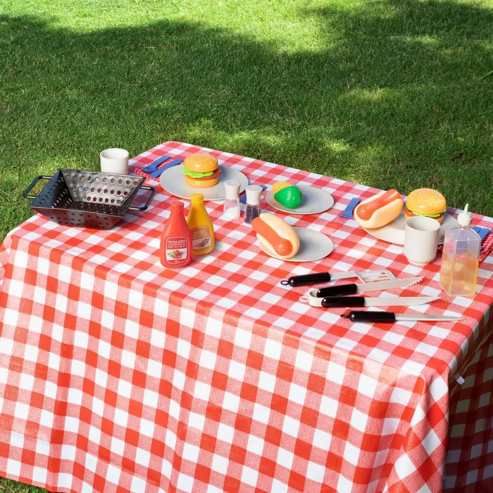 27 Pcs Kids Kitchen Toy Playset, BBQ Grill Pretend Play Food Sets, Birthday Christmas Halloween Gift for Toddlers 3 4 5 Years Old Girls Boys - Image 2