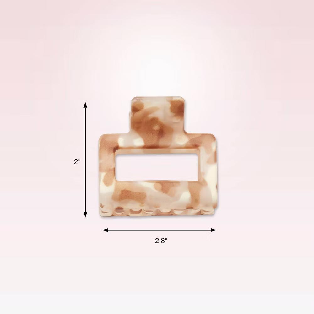 Recycled Rectangle Claw Clips - Neutrals - All Hair - 3pcs - Image 4