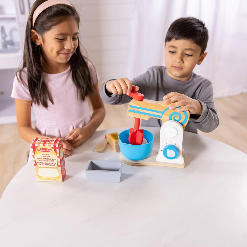 Wooden Make-a-Cake Mixer Set (11pc) - Play Food and Kitchen Accessories - Image 4