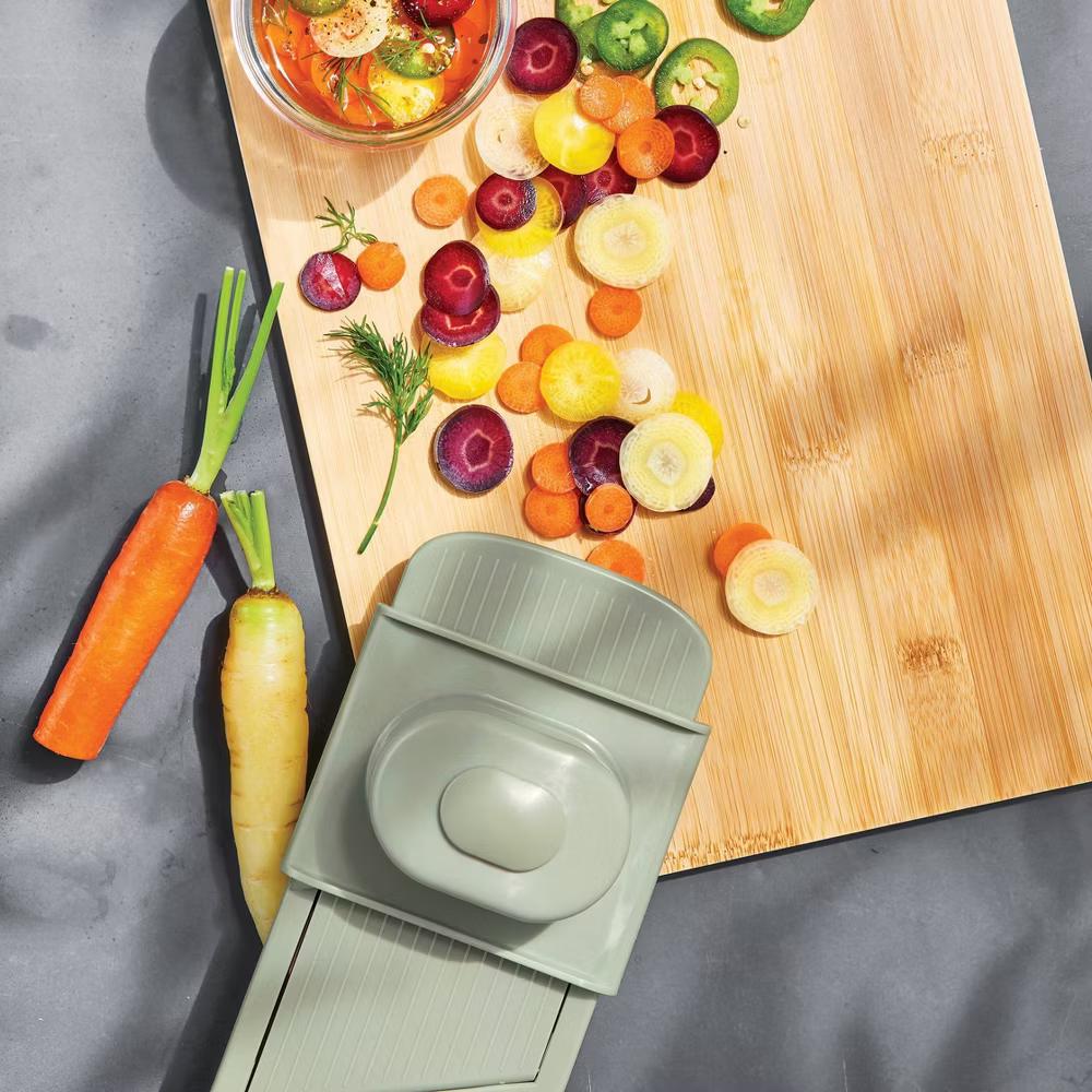 Hand Held Mandoline Green - Stainless Steel Cucumber Slicer, Dishwasher-Safe Kitchen Tool - Image 2