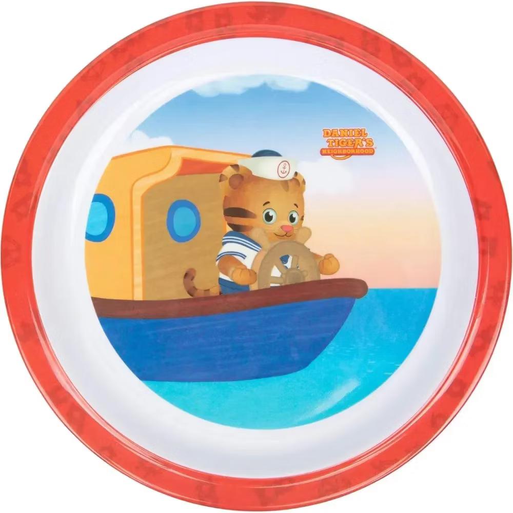 Daniel Tiger 5 Pc Mealtime Feeding Set for Kids and Toddlers - Includes Plate, Bowl, Cup, Fork and Spoon Utensil Flatware - Durable(Red) - Image 5