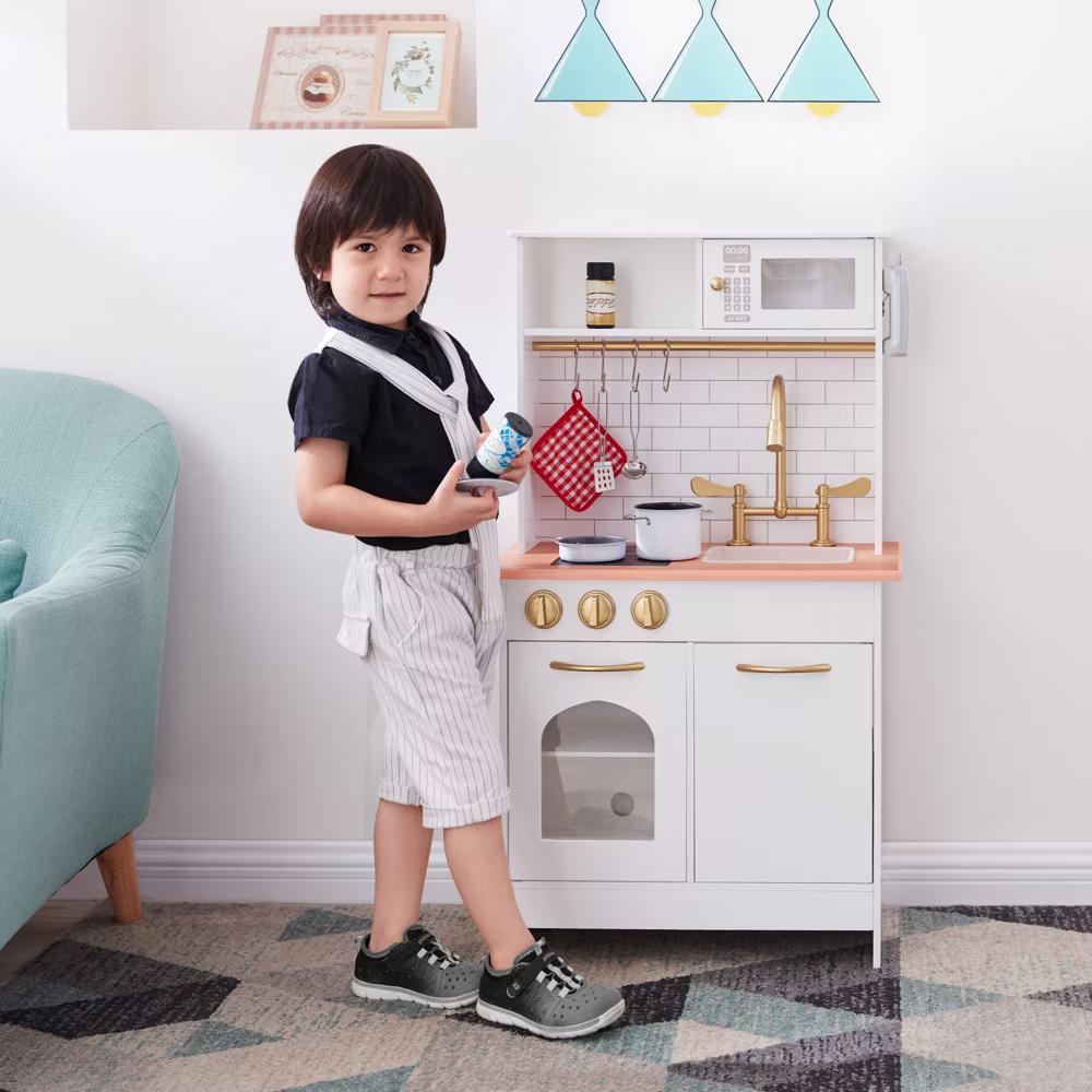 Little Chef Boston Compact Farmhouse Play Kitchen with Accessories - Image 4
