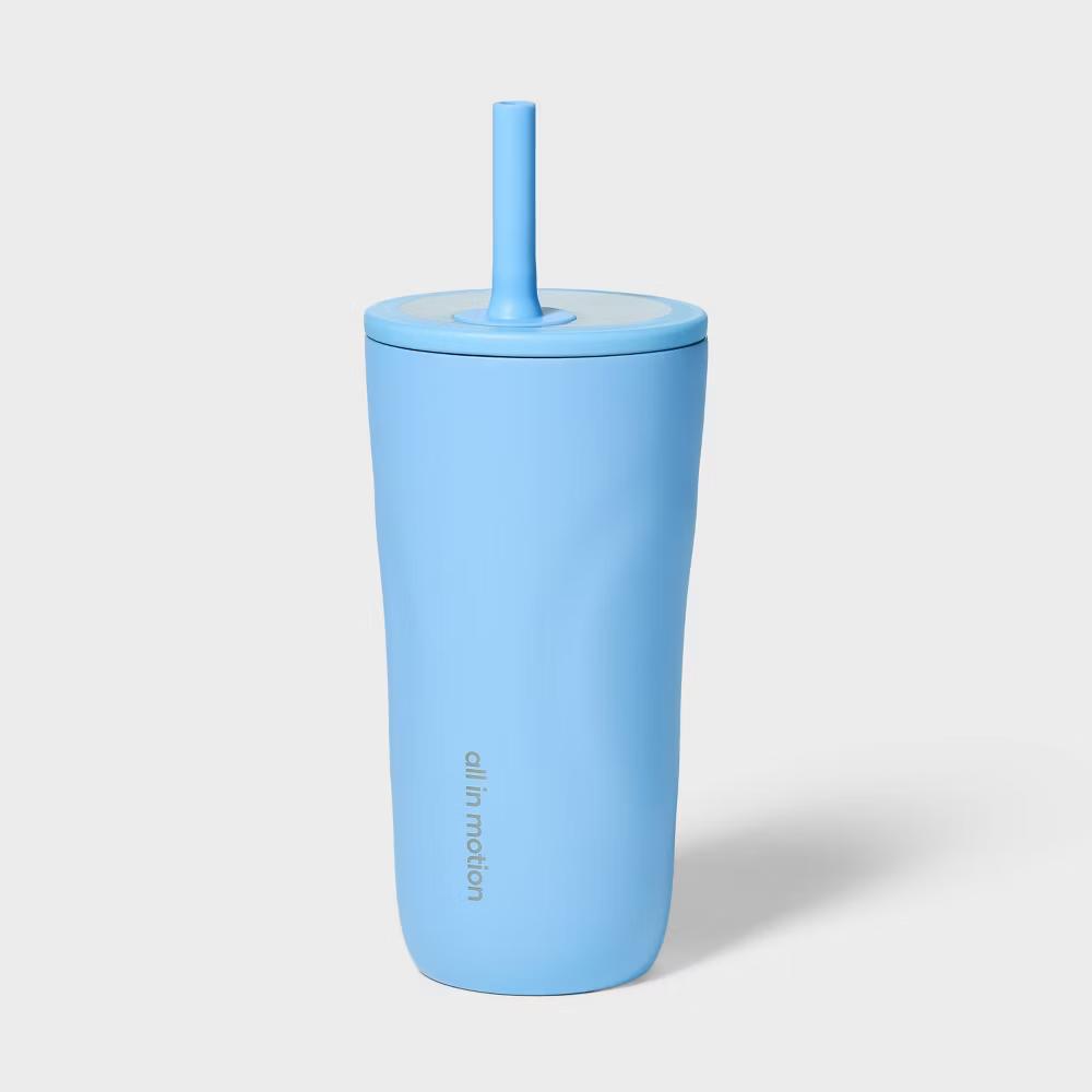 20 fl oz Stainless Steel Tumbler with Straw - Image 6