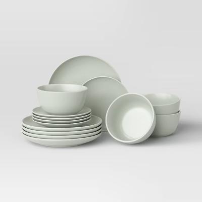 12pc Stoneware Avesta Dinnerware Set Light Green - Image 3