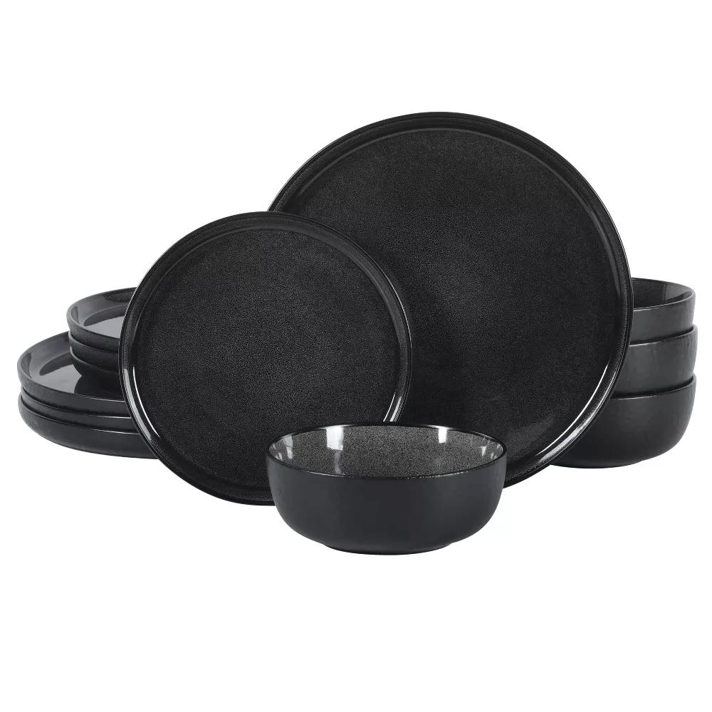 Tahoe Sunset 12 Piece Stoneware Reactive Glaze (Service for 4) Ceramic Plates and Bowls Dinnerware Set - Image 6