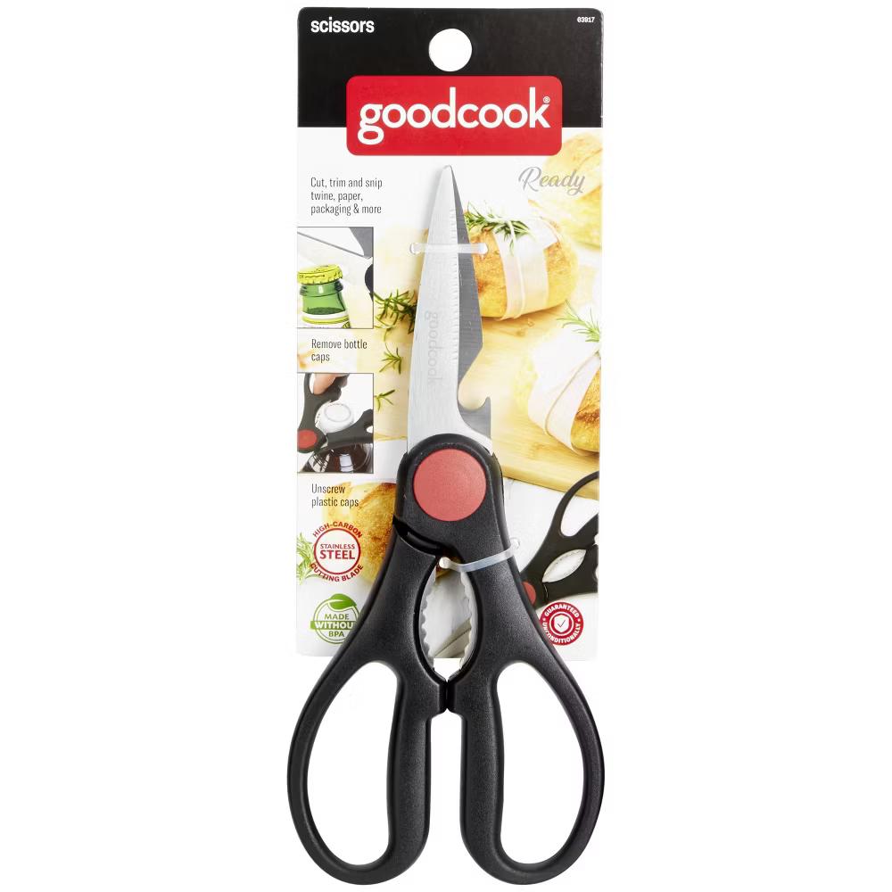 Ready Utility Kitchen Shears: Stainless Steel & Plastic, Hand Wash, Kitchen Gadgets, Black & Red - Image 6