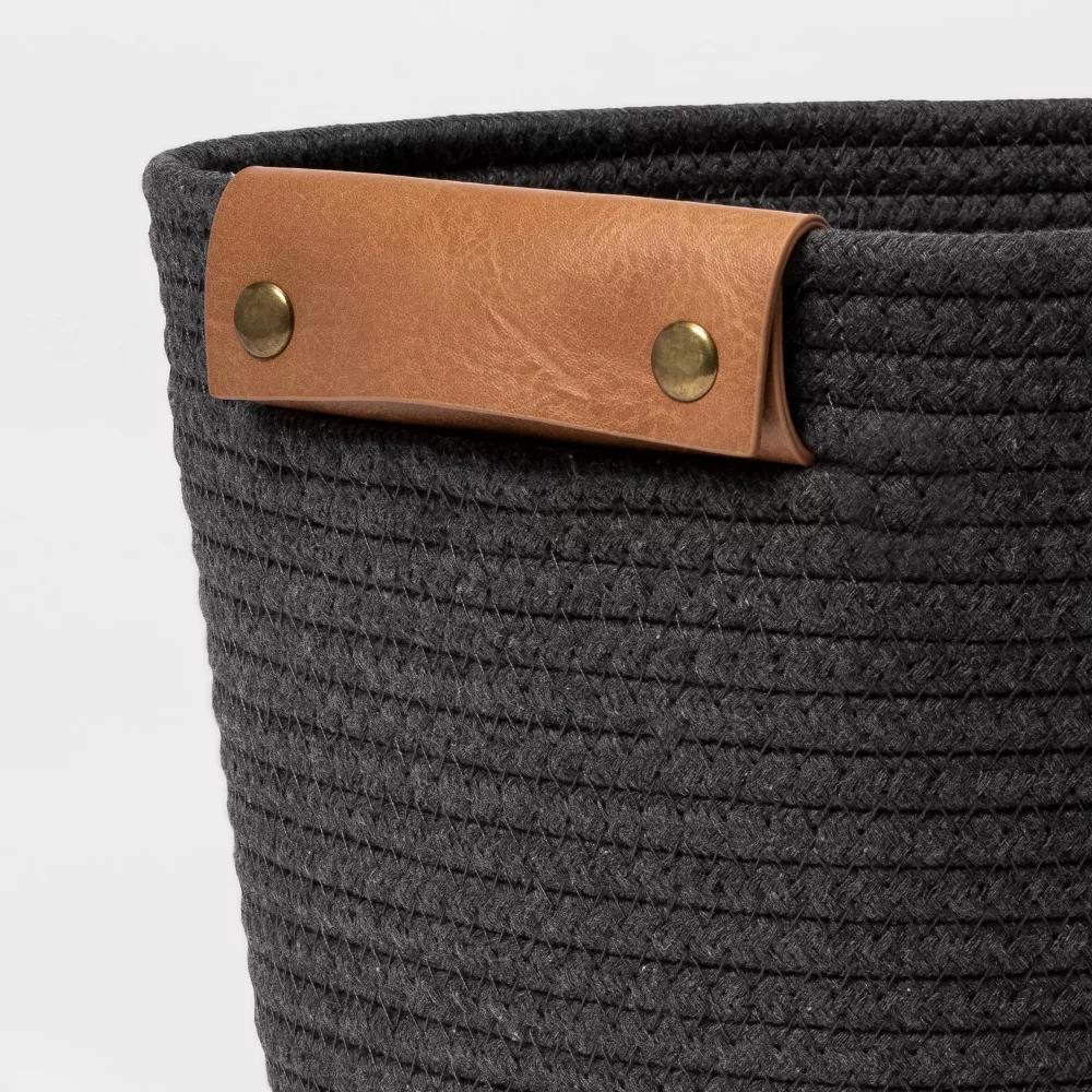 11" Decorative Coiled Rope Basket - Image 4