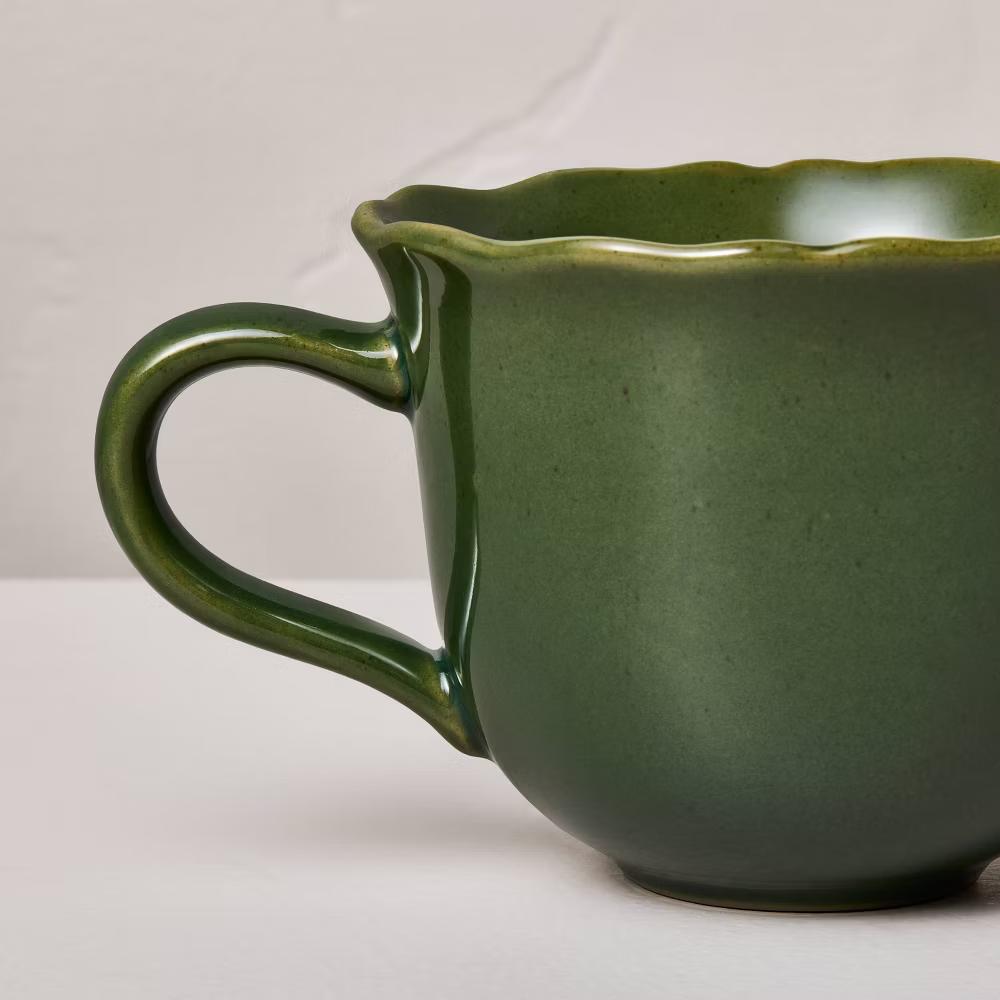 12 fl oz Scalloped Mug - with Magnolia - Image 5