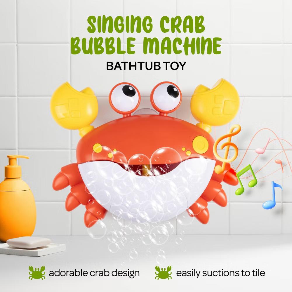 Hoovy Crabby Bubble Bath Bubble Maker with 12 Children's Songs Bath Toy - Image 2