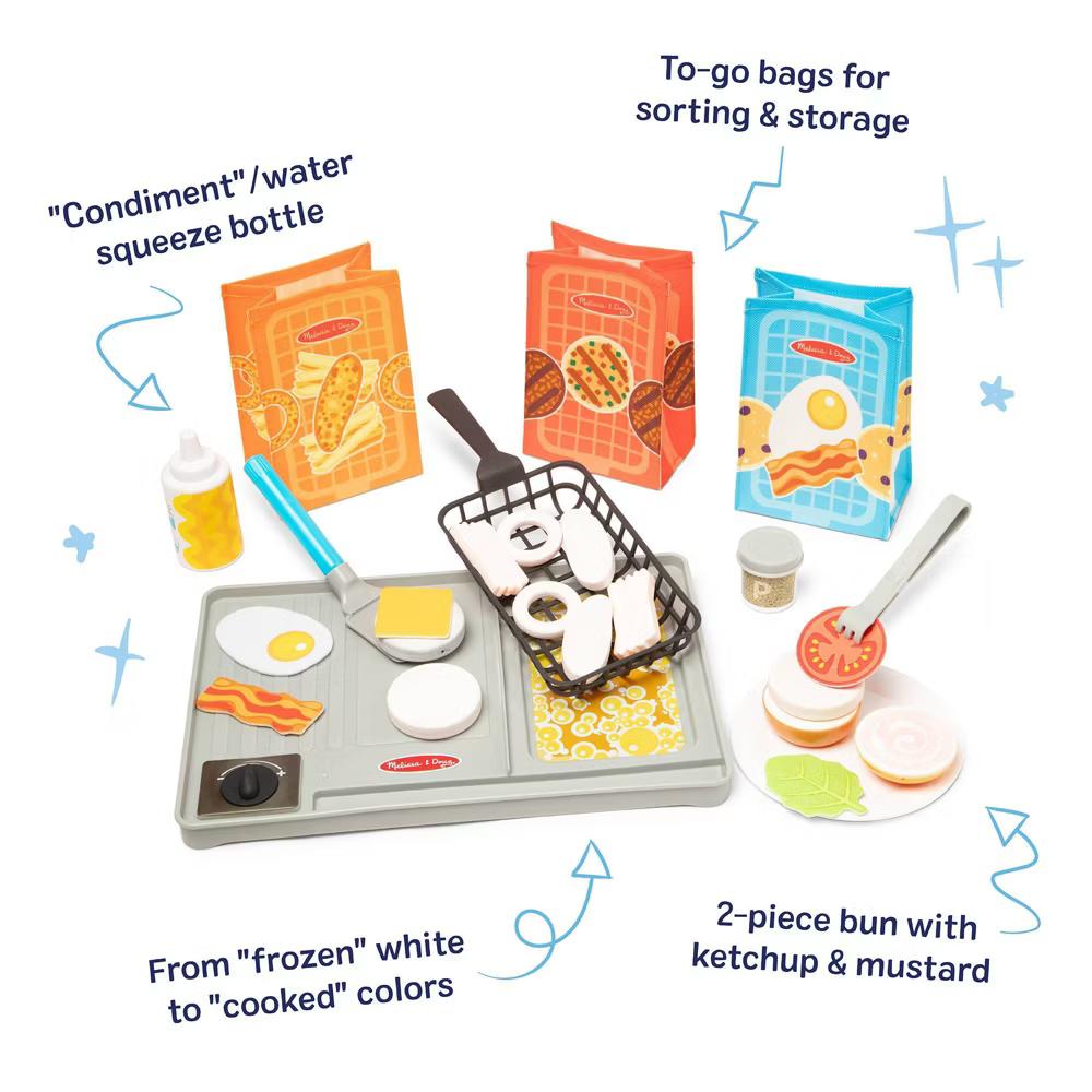 Flip & Fry Grill Play Set with Water WOW!® Color Changing Play Food Preschool Toy - Image 2