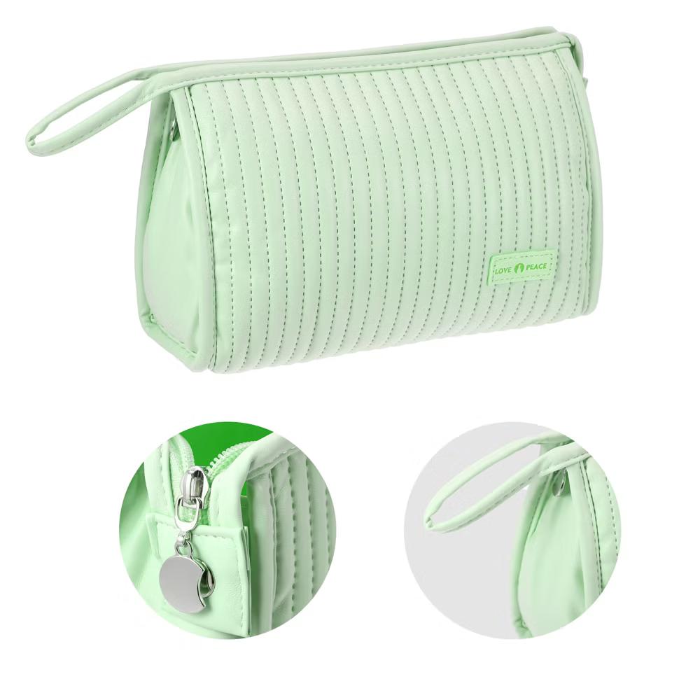PU Leather Makeup Bag Large Makeup Bag Make Up Brush Organizer Bag Toiletry Bag for Women 1 Pcs - Image 22