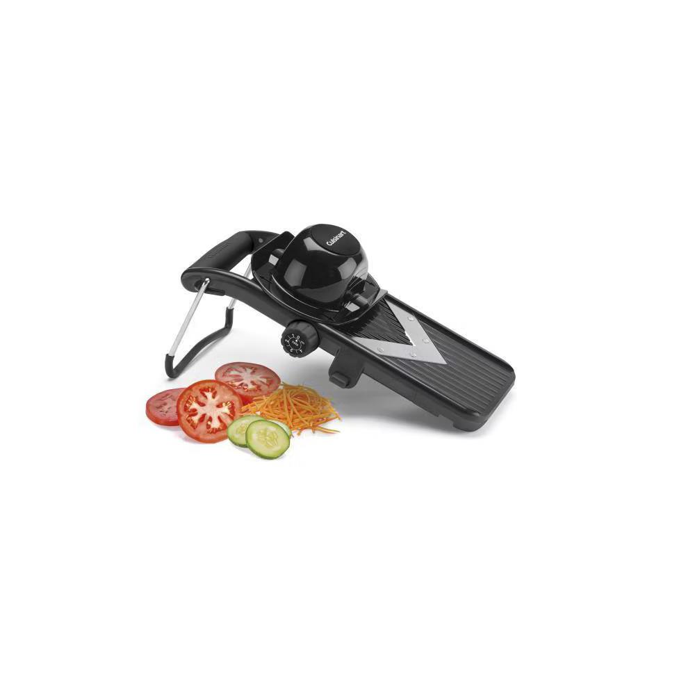 V-Blade Mandoline: Stainless Steel & Plastic Slicer, 2 Blades, Soft-Grip Handle, Freestanding, Black - Image 3