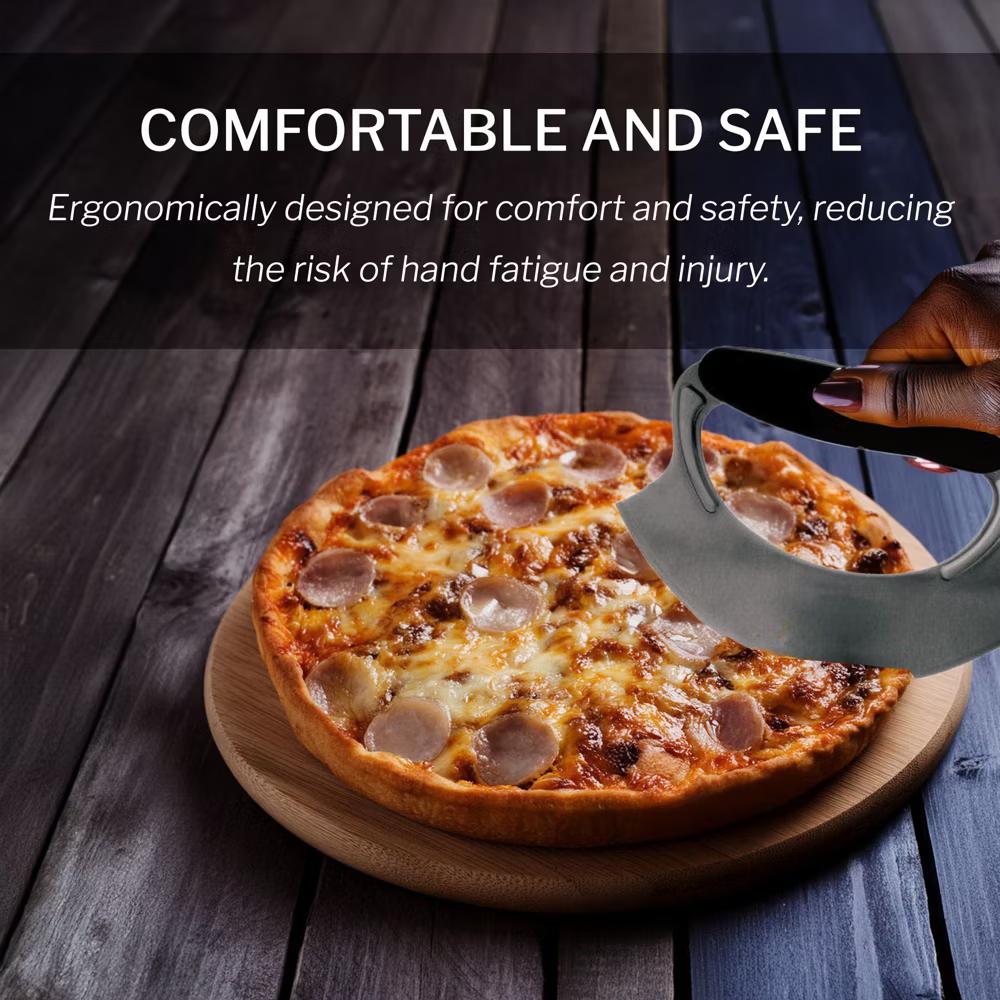 Amco Mezzaluna Herb Chopper with Silicone Handle & Stainless Steel Blade - 4.9" Dishwasher Safe Chopping Tool for Herbs, Vegetables & Garlic. - Image 4