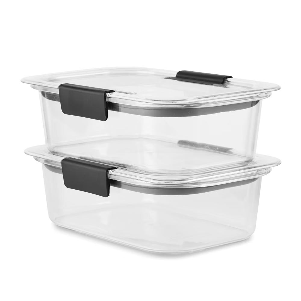 3.2 cup 2pk Brillance Food Storage Container: Clear Plastic, Microwave & Freezer Safe, Dishwasher Top-Rack Safe