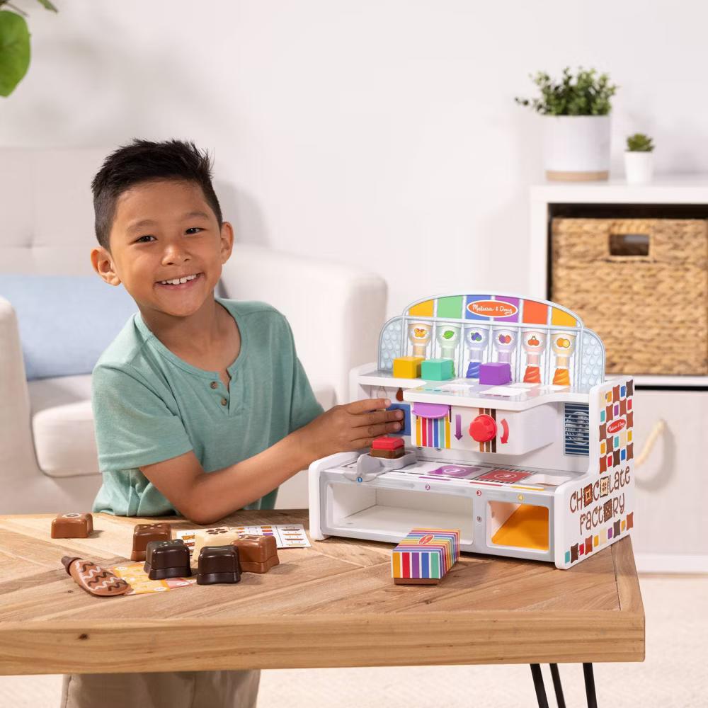 Wooden Chocolate Factory Pretend Play Set, Play Food Candy Maker for Boys and Girls: Creative Skills, Wooden Accessories - Image 9