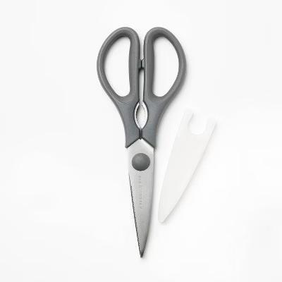 Stainless Steel Kitchen Shears with Soft Grip Dark Gray - Kitchen Scissors for Food, 3" Blade, Hand Wash