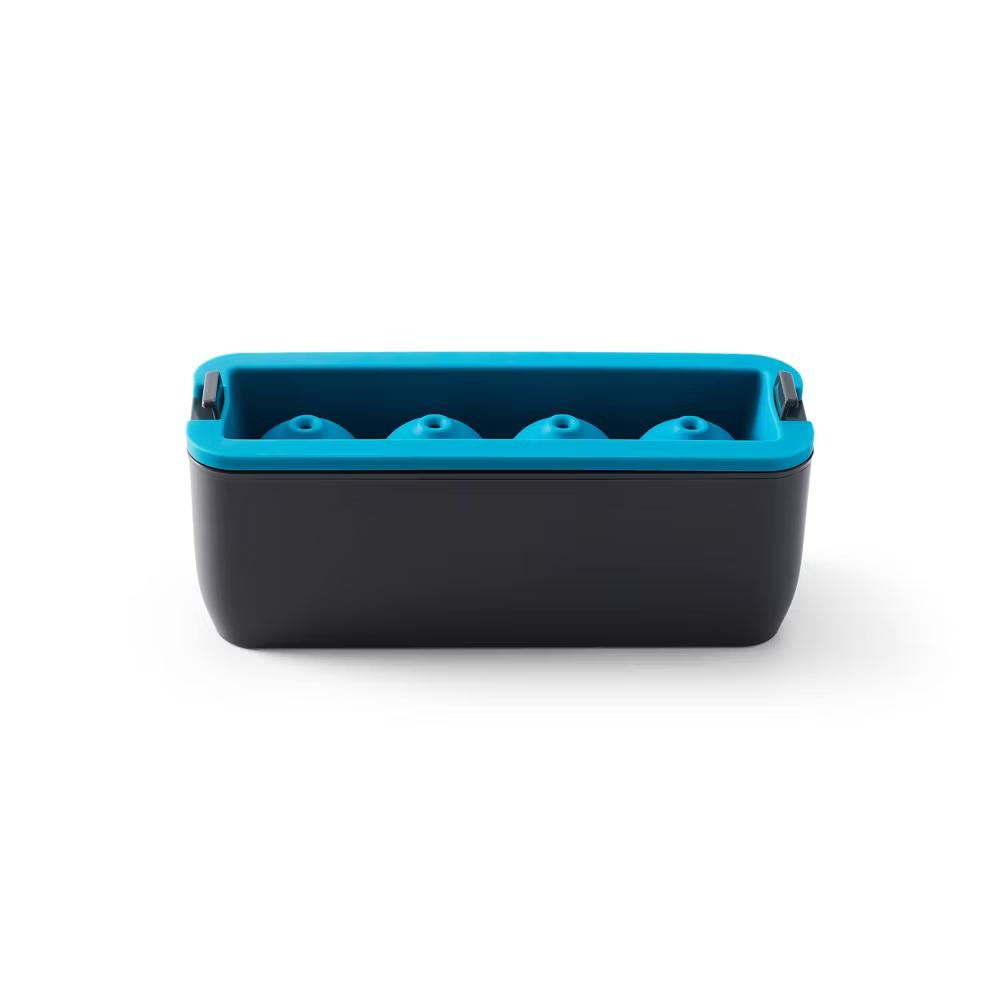 Houdini Clear Sphere Tray: Silicone Ice Mold & Maker, 4-Cavity, Dishwasher Safe, Turquoise Blue & Charcoal Gray - Image 4