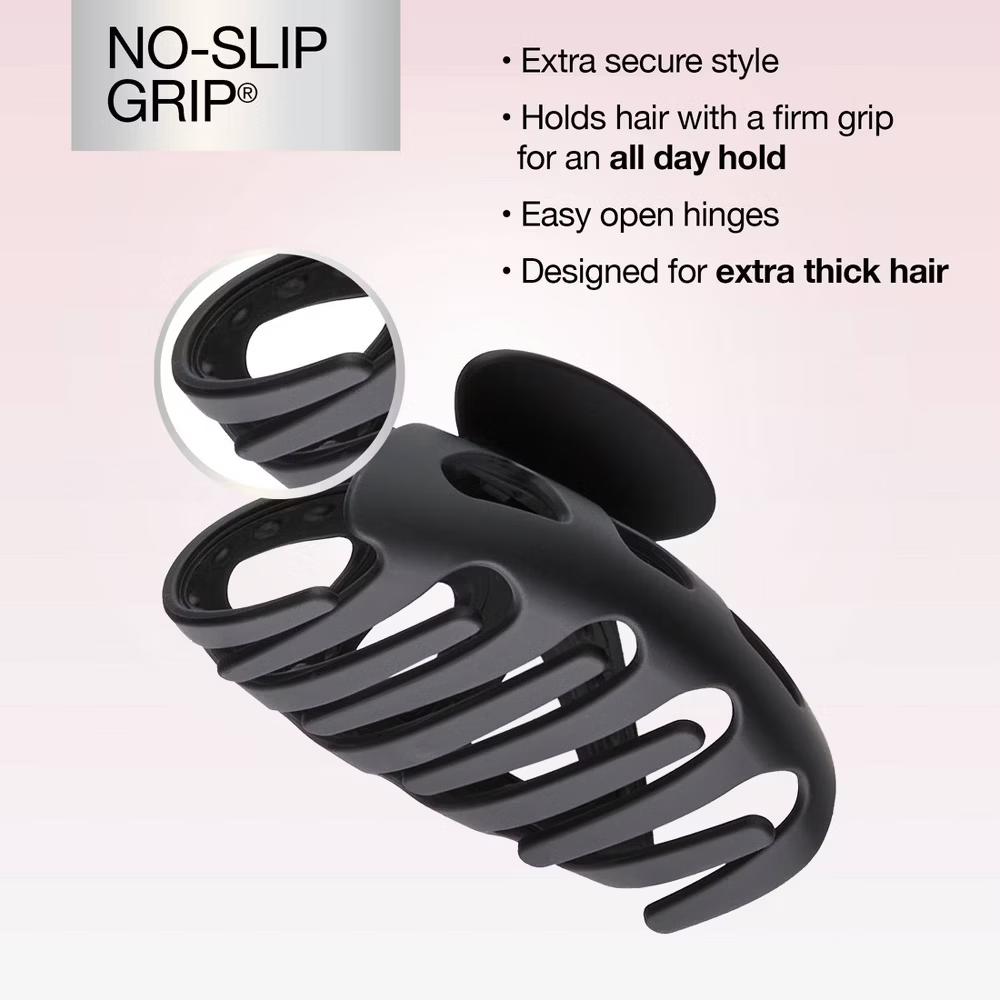 No-Slip Grip Recycled Extra Large Claw Clip - Matte Black - Extra Thick Hair - Image 5