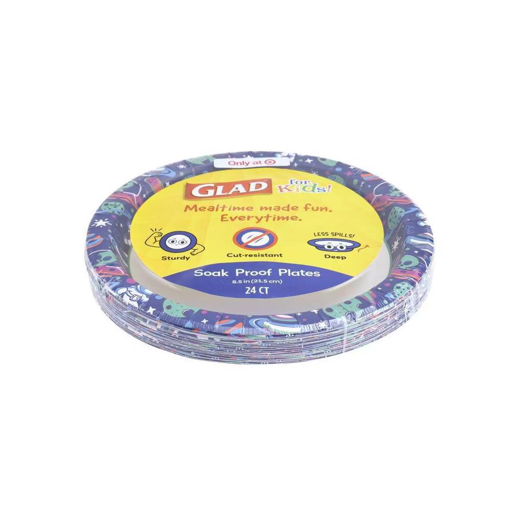for kids' Space Alien Disposable Paper Plates 8.5" - 24ct
