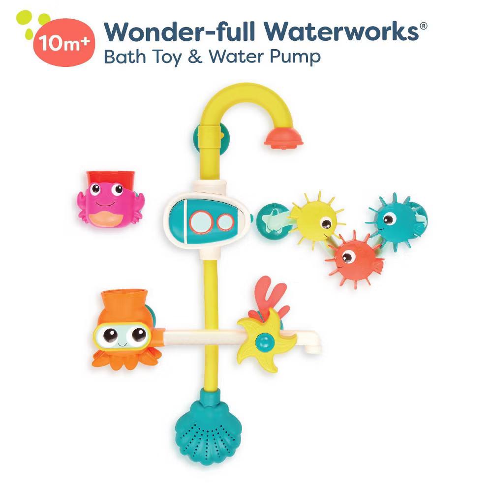 Bath Pump Toy & Drip Cups - Wonder-Full Waterworks: Kids Water-Spinning Squirting Toy, Fine Motor Skill Development - Image 8