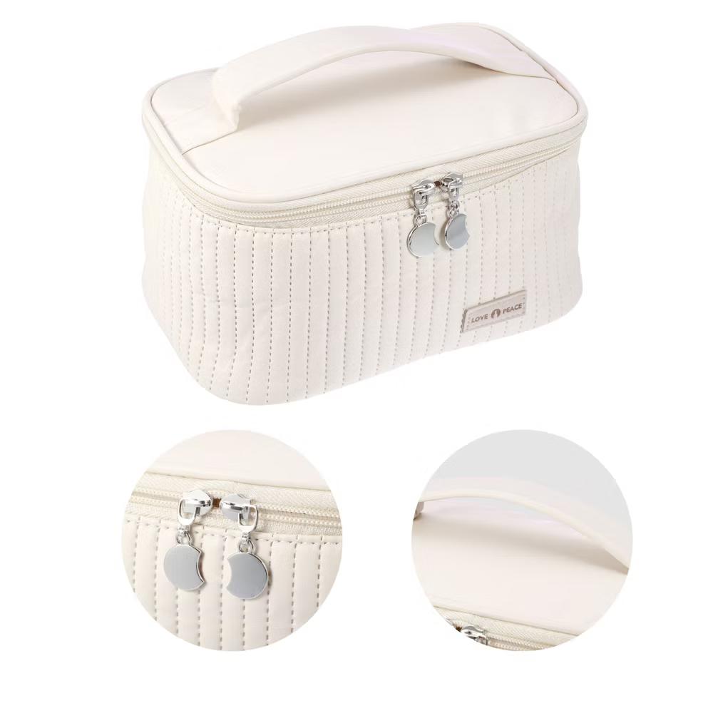 Polyurethane Faux Leather Large Makeup Bag Brush Organizer for Women 1 Pc - Image 3