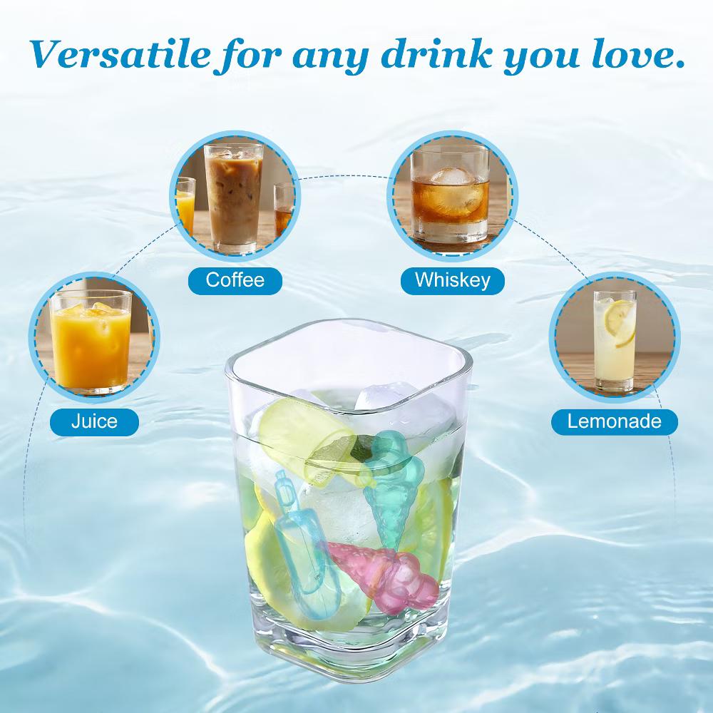 Plastic Reusable Ice Bar Shape Ice Cube Tray 4.8 x 2.5 cm / 1.89 x 0.98 Inch Yellow/Blue/Pink 24 Pcs - Image 4