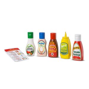 6pc Favorite Condiments Play Food Set: Pretend Kitchen Accessories for Creative Thinking