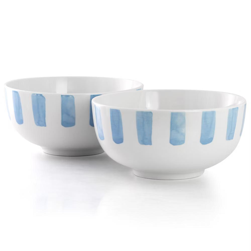Picnic 2 Piece Fine Ceramic Cereal Bowl Set in Green - Image 5