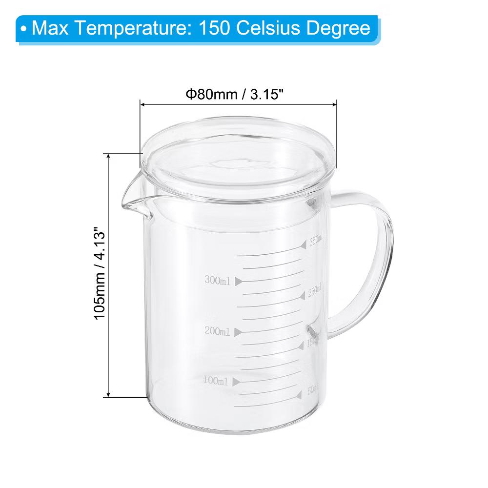Borosilicate Glass Scale Measure Cups with Glass Lid and V-Shaped Spout - Image 7
