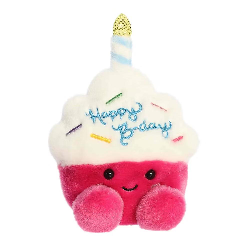 Mini Sparkle Birthday Cupcake Palm Pals Adorable Stuffed Animal Pink 4.5" - Image 3