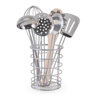 Stir and Serve Cooking Utensils (7pc) - Stainless Steel and Wood: Pretend Kitchen Accessories Set