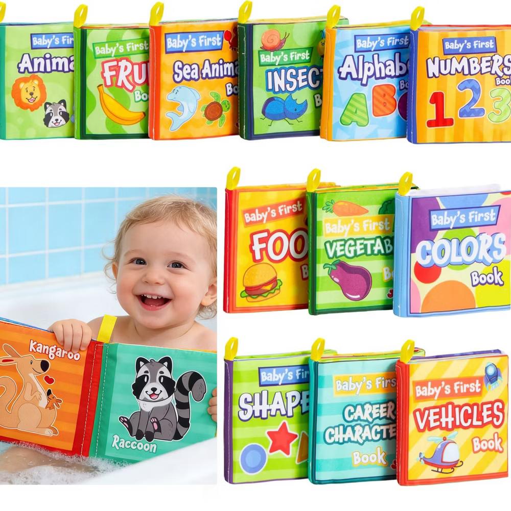 12 Pcs Baby Bath Toys, Waterproof Soft Cloth Books for Baby Multi-Age, Infant Early Education First Toys for Toddlers Kids Birthday Gifts - Image 9