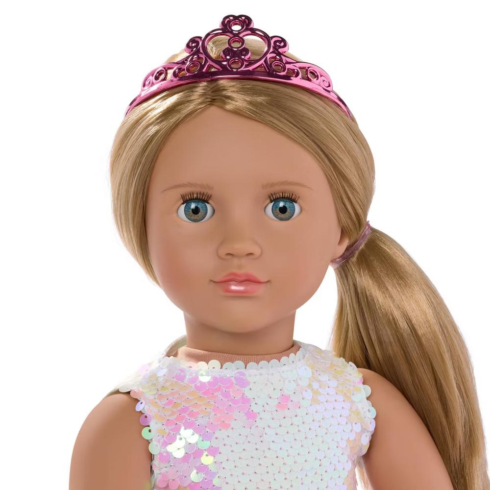 Adelaide 18" Fashion Doll in Pink Dress with Tiara - Light-Blonde Hair/Light-Blue Eyes - Image 4
