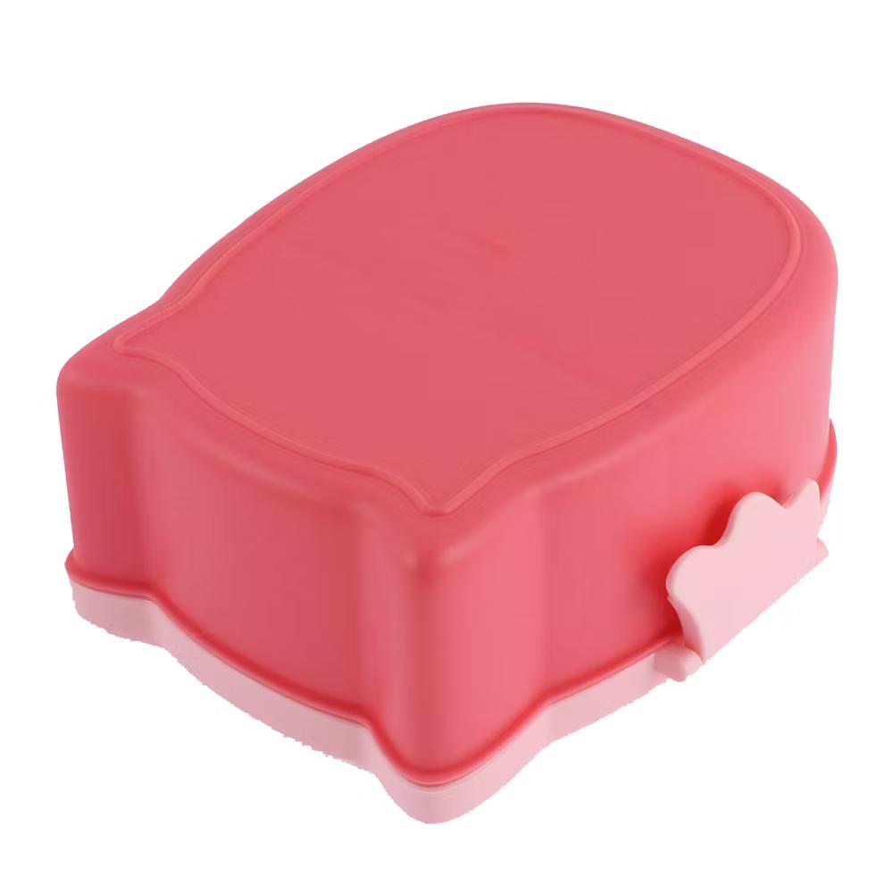 Plastic Cartoon Owl Design 2 Compartments Lunch Box Food Storage Container - Image 2