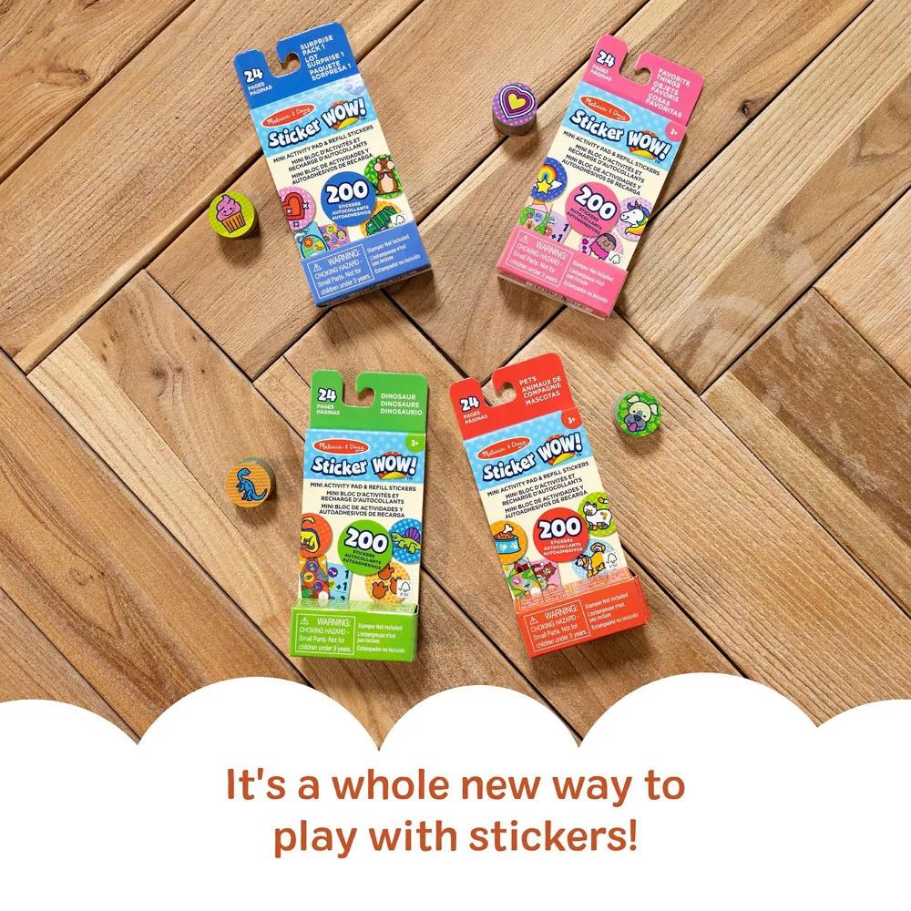 Sticker WOW!™ Mini Activity Pad and Refill Stickers 4-Pack (Dinosaur, Pets, Favorite Things, Surprise Pack 1): Animals Theme, 1200 Count - Image 8