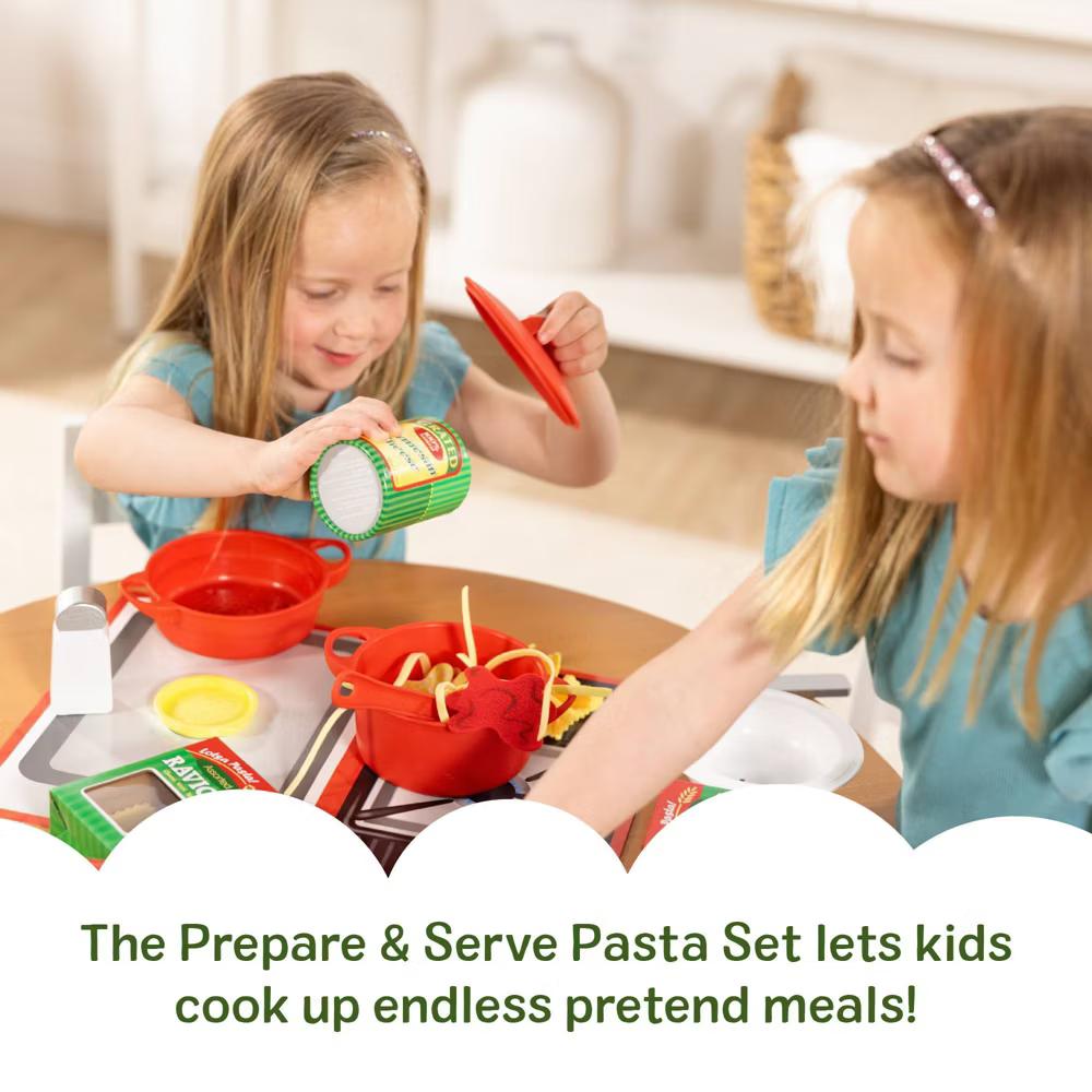 Prepare & Serve Pasta Play Food Set: Creative Pretend Kitchen Accessories, 55 Pieces - Image 6