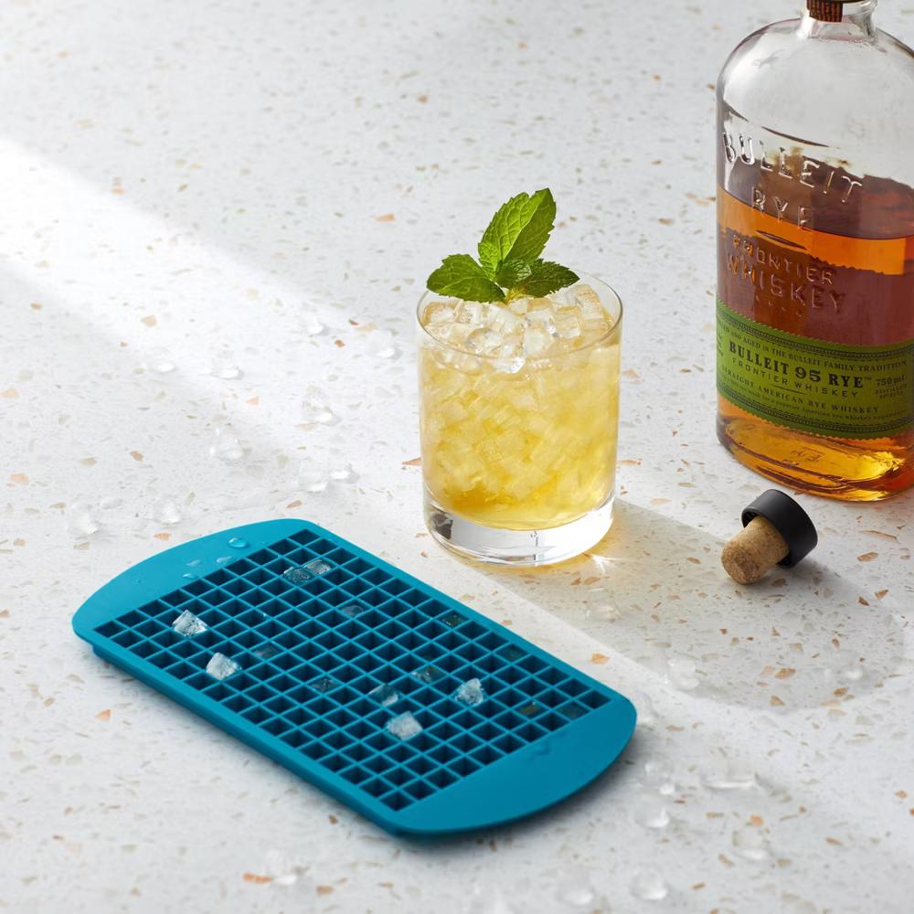 Houdini Crushed Ice Tray - Blue: Silicone Ice Mold, 160 Cavities, Reusable, Dishwasher-Safe, Nugget Ice Maker