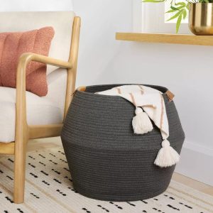 Round Coiled Rope Belly Decorative Basket