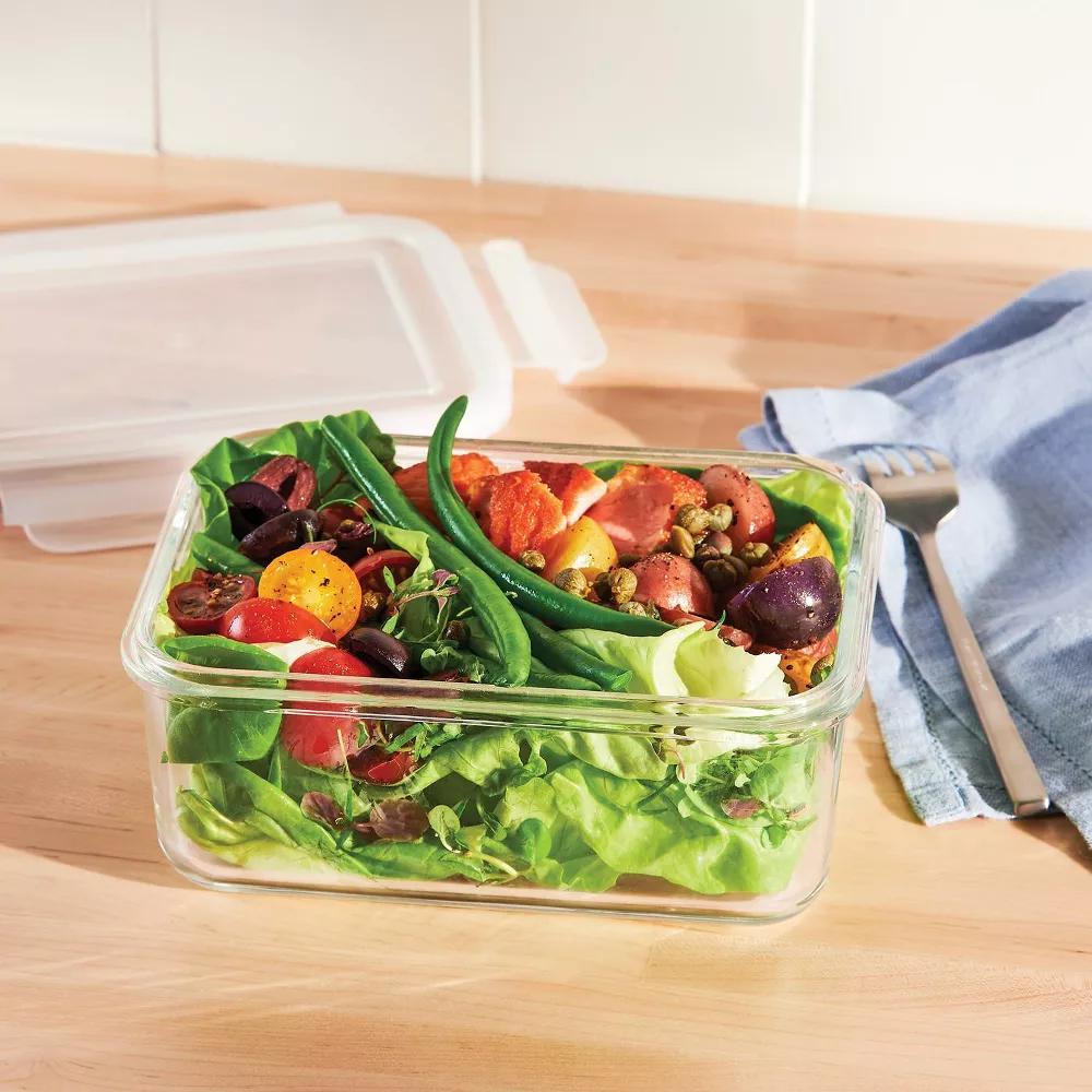 4.33 Cup Glass Food Storage Container Clear - Microwave, Freezer & Dishwasher Safe, Includes Lid - Image 2